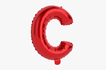 Preview: Shiny Red Letter C Balloon