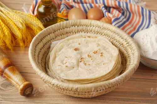 Preview: homemade roti chapati on table .