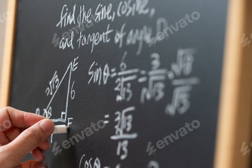 Preview: Algebra mathematic formula written on chalkboard