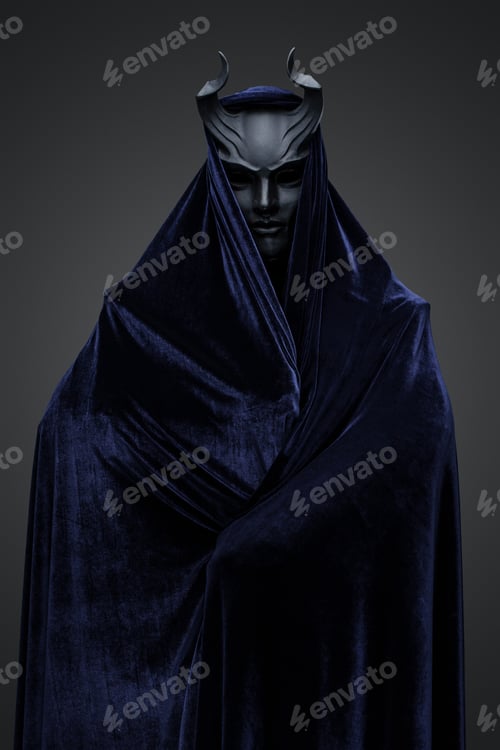 Preview: Dark sorcerer of dark cult with dark blue robe