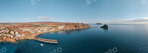 Preview: Is an aerial view of the beautiful Spanish coastal town of Aguilas, located in the Murcia region