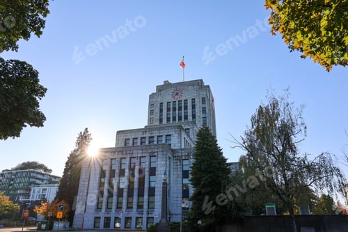 Preview: Vancouver City Hall during beautiful sunset