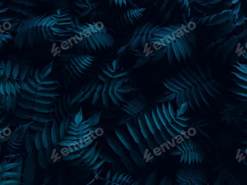 Preview: Dark green-blue tropical leaves Textured Night Light