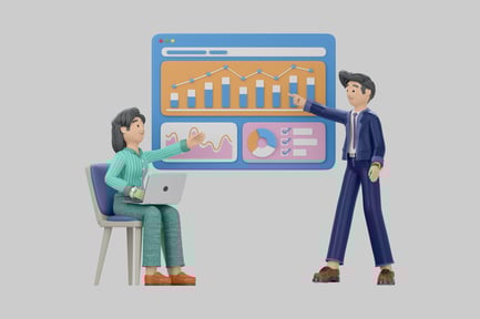 Visualização: Apresentação de negócios com tabelas e gráficos