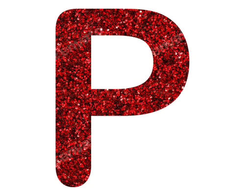 Vista previa: Red shiny letter "P" isolated on white background