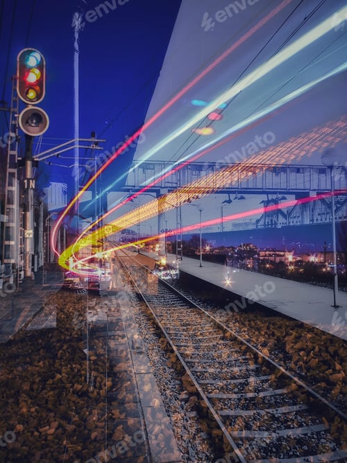 Preview: Magic composition railroad with train in motion “light”