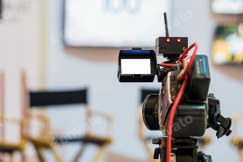 Preview: closeup Video taking the stage in some thing event, event and seminar production