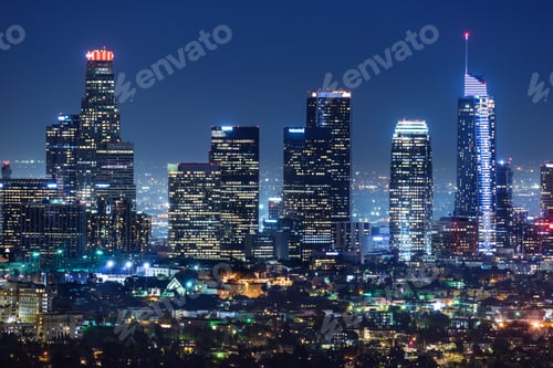 Preview: Downtown Los Angeles skyline at night