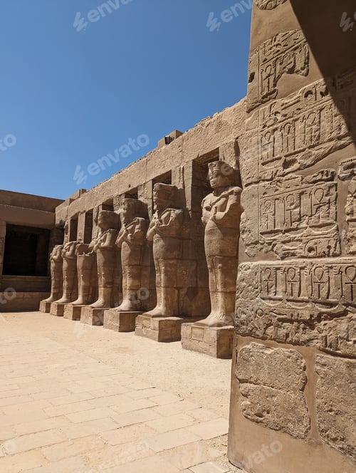 Preview: Ancient Egyptian statues and hieroglyphics at Karnak Temple