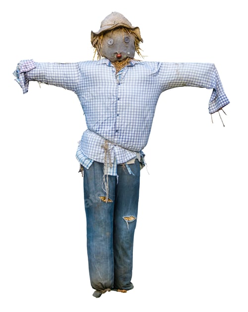 Preview: Scarecrow Decoration Wearing Denim Jeans and Plaid Shirt
