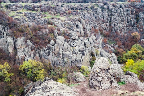 Preview: Aktovsky Canyon in Ukraine surrounded large stone boulders