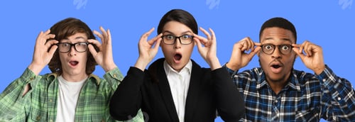 Preview: Diverse surprised people expressing great amazement and shock