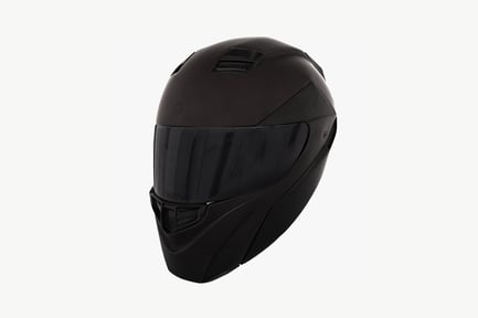 Preview: Motorcycle helmet with ventilation grilles and chin strap