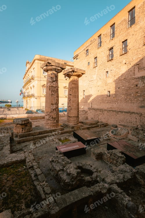 Preview: Ancient columns of the Doric Temple, famous attraction of of Taranto