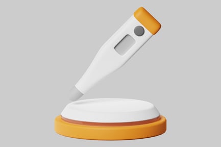 Preview: Stylized digital thermometer on stand