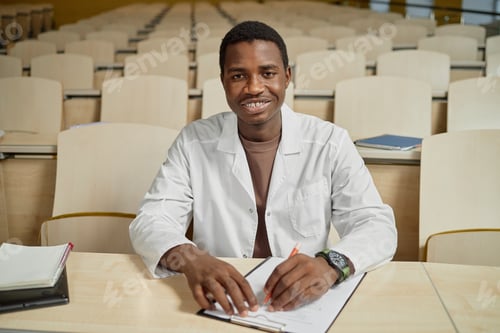Preview: Black Man as Student Smiling