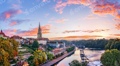 Preview: Bern, Switzerland on the Aare River in the Morning