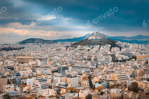 Preview: Aerial shot of Mount Lycabettus, Athens, Greece