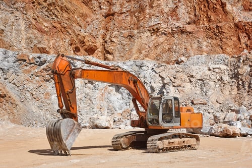 Preview: Heavy excavator on a quarry. Excavation machinery. Earthmover