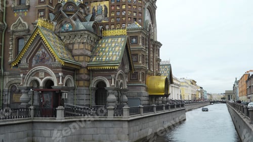 Preview: River at Church of Savior on spilled blood. Action. Side porch at Savior on spilled blood. Beautiful