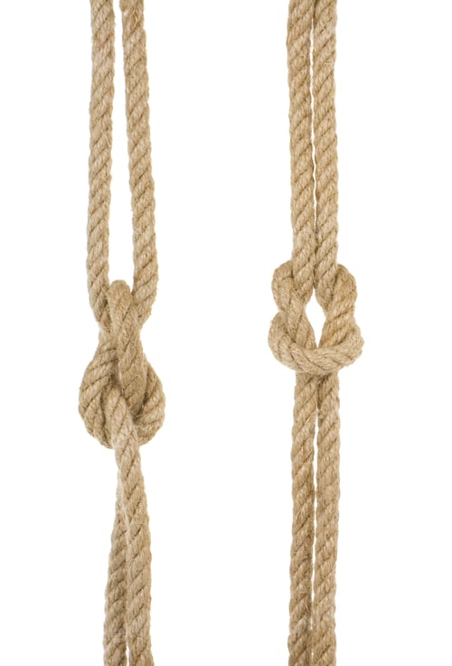 Preview: Knotted Jute Rope on a White Background
