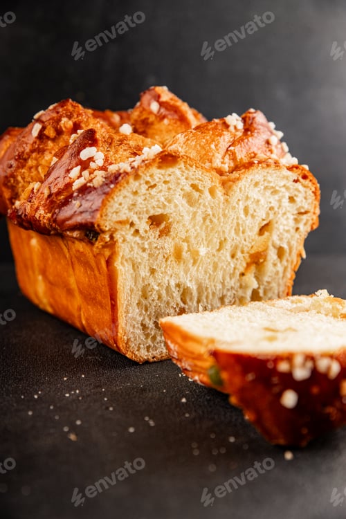 Preview: Brioche sweet baked dessert fluffy baked goods fresh delicious gourmet food background