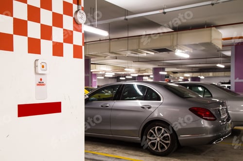 Preview: Emergency alarm panic button at car park complex for security