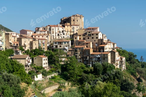 Preview: Panoramic view of Pisciotta, Southern Italy