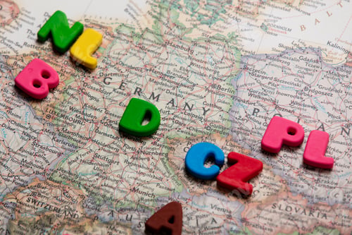 Preview: photo of map of european countries and colorful letters on the wonderful background