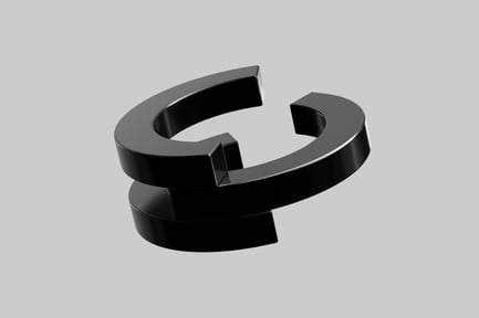 Preview: Interlocking crescent shapes in black