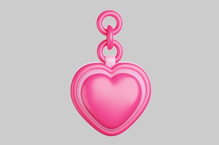 Preview: Pink heart key chain decoration