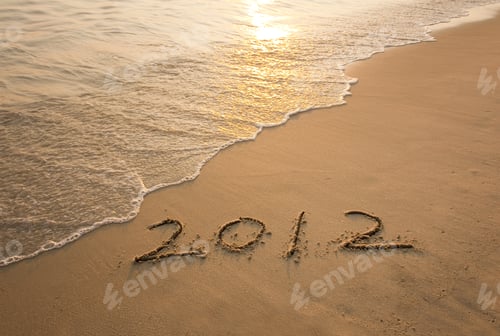 Preview: New Year Message On The Sand Beach