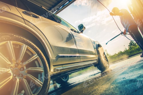 Preview: Men Washing Modern Car