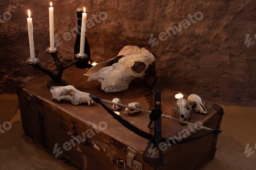 Preview: Photo zone in the studio for Halloween. Dramatic, scenery for All Saints Day celebrations. October