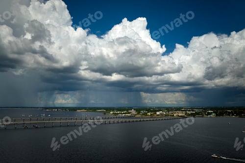 Preview: Stormy clouds forming from evaporating humidity of ocean water