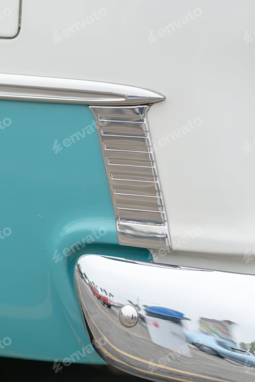 Preview: Close up of vintage car side details