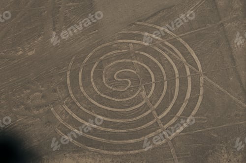 Preview: Beautiful shot of Nazca Condor Lines Geoglyphs in the Nasca desert