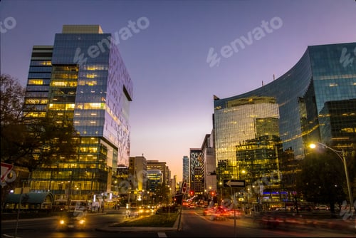Preview: Modern buildings of downtown Toronto at night - Toronto, Ontario, Canada