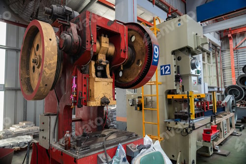 Preview: Industrial Metal Press Machines in Factory Workshop Setting