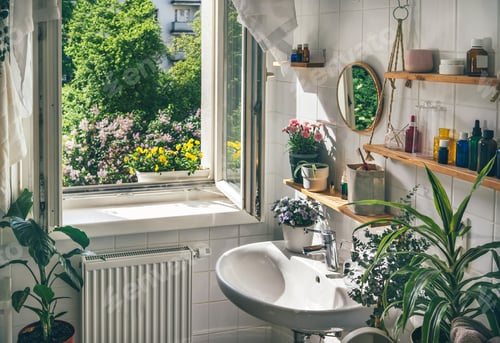 Preview: White modern bathroom in eco friendly stile