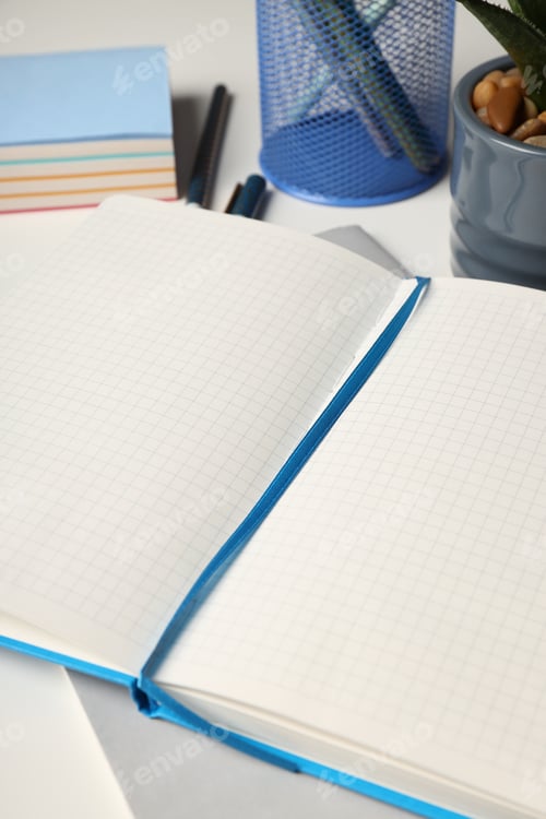 Preview: Concept of stationary or office accessories, close up