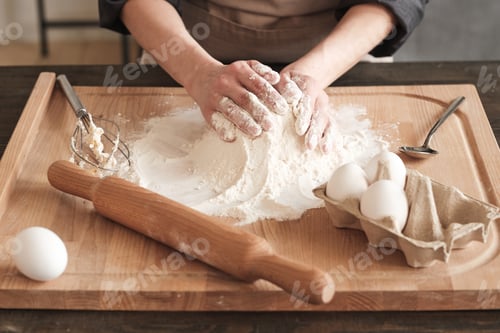 Preview: Kneading dough with hands