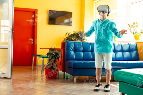 Preview: Boy being surprised with options of virtual reality