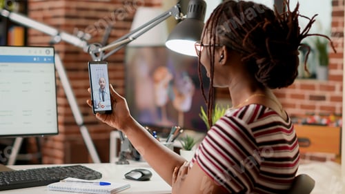 Preview: Female patient doing consultation with medic on videocall