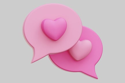 Preview: 3D Pink Love Message Bubbles