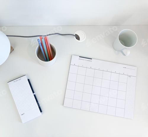 Preview: Calendar planner flat lay