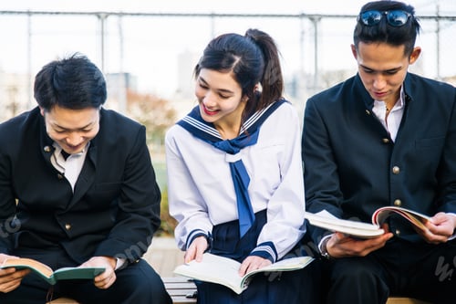 Preview: Japanese students meeting outdoors