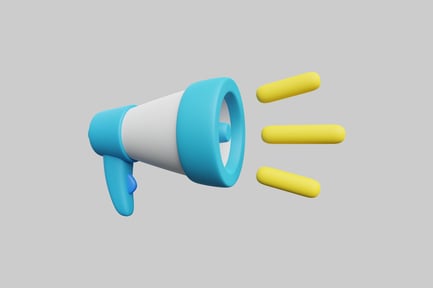 Preview: Cartoon megaphone with sound waves