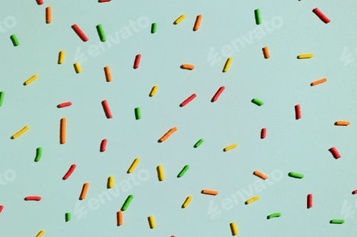 Preview: Colorful Sprinkles on Light Blue Background Design