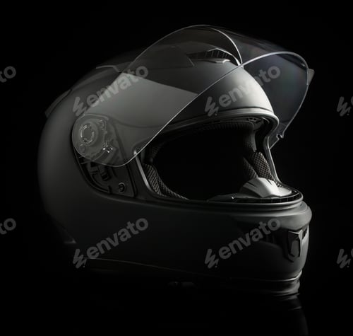 Preview: black motorcycle helmet